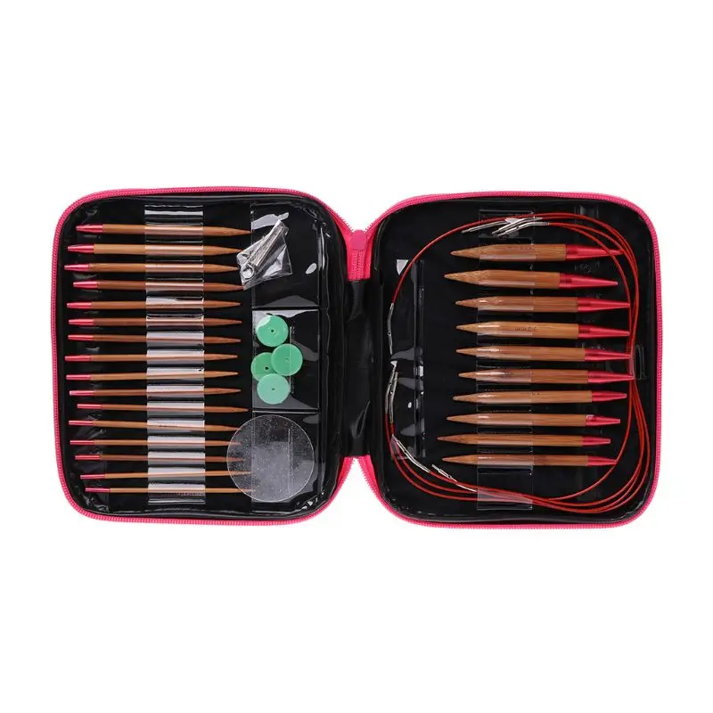 

13Pairs In 13Sizes Detachable Circular Needles Set Multi-Color Knitwear DIY Tools with Zipper Storage Case
