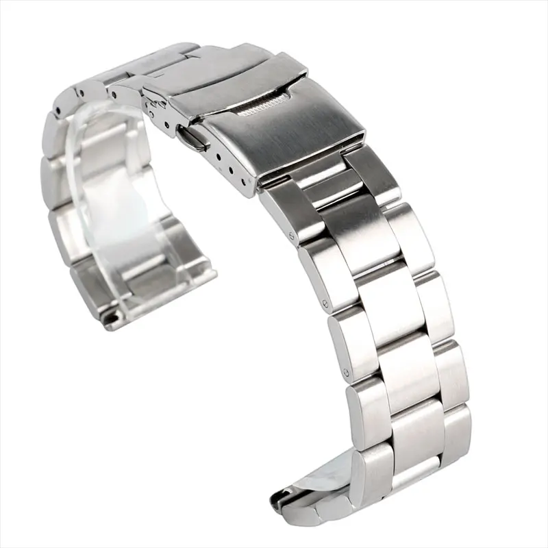

High Quality Replacement Silver 20MM 22MM Width Stainless Steel Wristband for Business Watches Full Steel Bracelet Strap