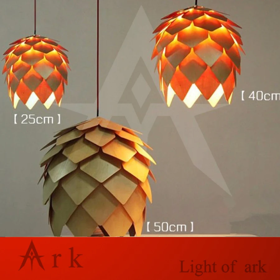 Современный ручной работы деревянный led Pinecone подвесной светильник s домашний