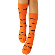 Носки на Хэллоуин для мужчин и женщин, хлопковые носки, впитывающие пот дышащие носки в виде тыквы летучей мыши, дропшиппинг, C10