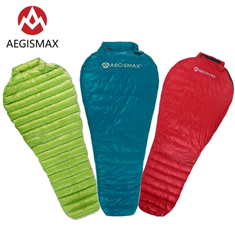 Buy  AEGISMAX Ultra-Light Adult Outdoor Camping Down Sleeping Bag Nylon Mummy Three Season Goose Down Sl