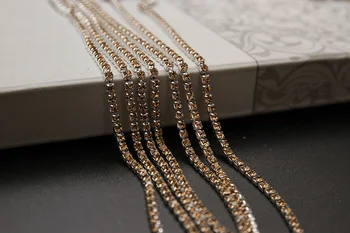 

Clear Crystal intensive Glass rhinestone DIY Silver Base Density Trim Strass Crystal Yellow Crystal Chains accessories