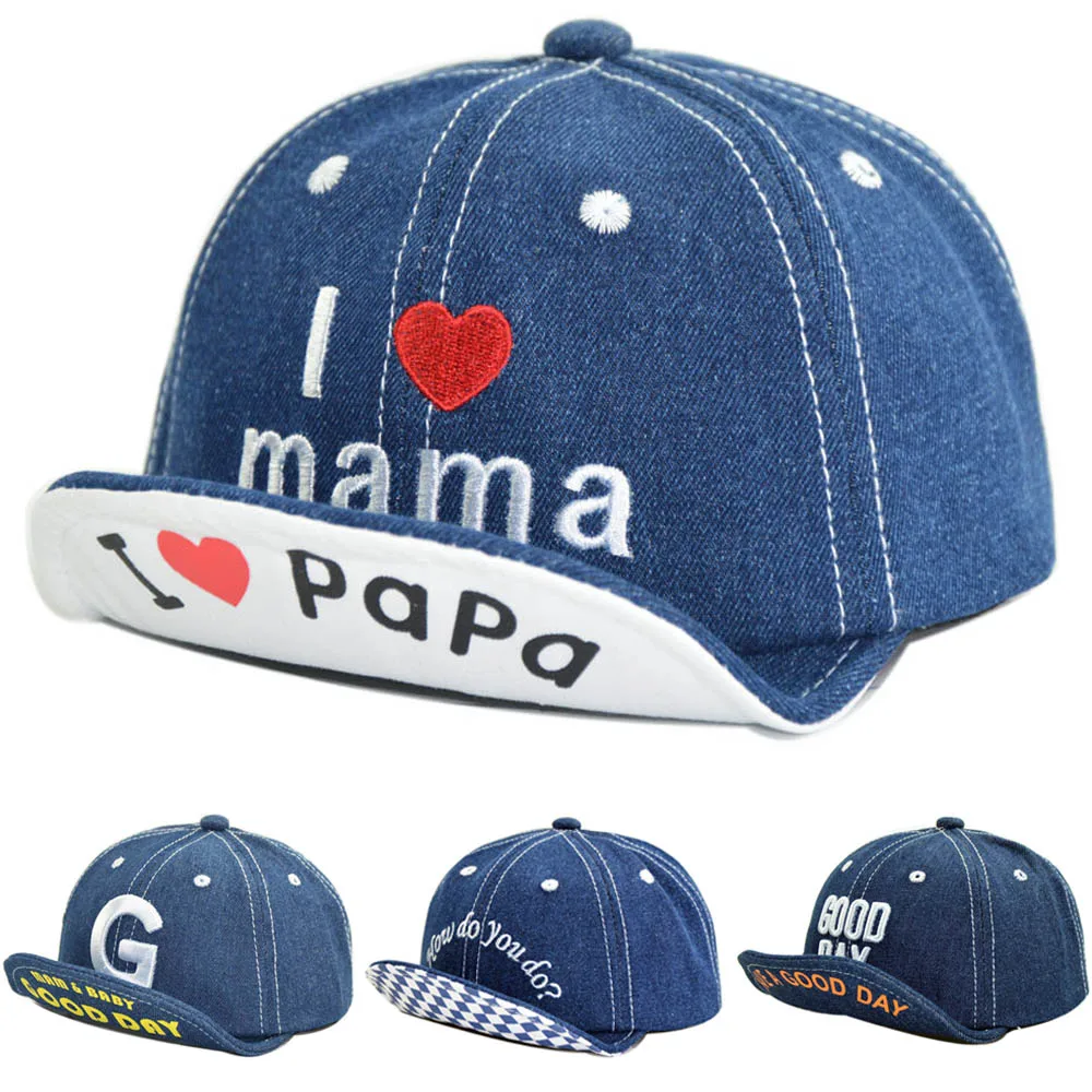 Buy Baby Hat Child I Love Mama Papa Spring Soft Denim