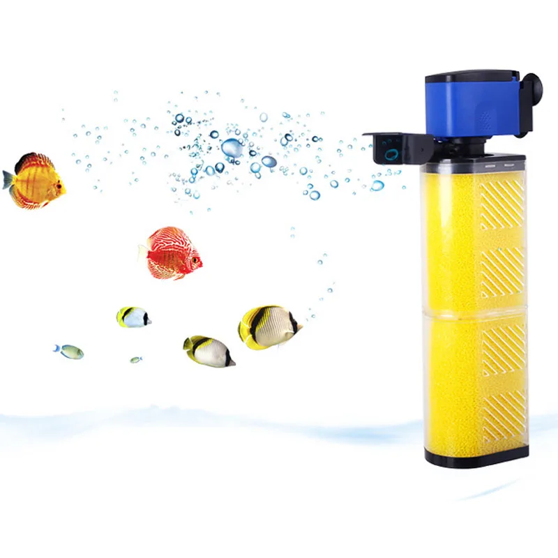 Quiet 3 In 1 Design Aquarium Internal Filter Multi Functional Fish Tank Filter Air Pump