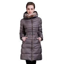 Зимний пуховик для женщин длинный дизайн меховой воротник из кролика рекс белая утка вниз пальто минус 40 градусов теплое пальто с капюшоном Q544