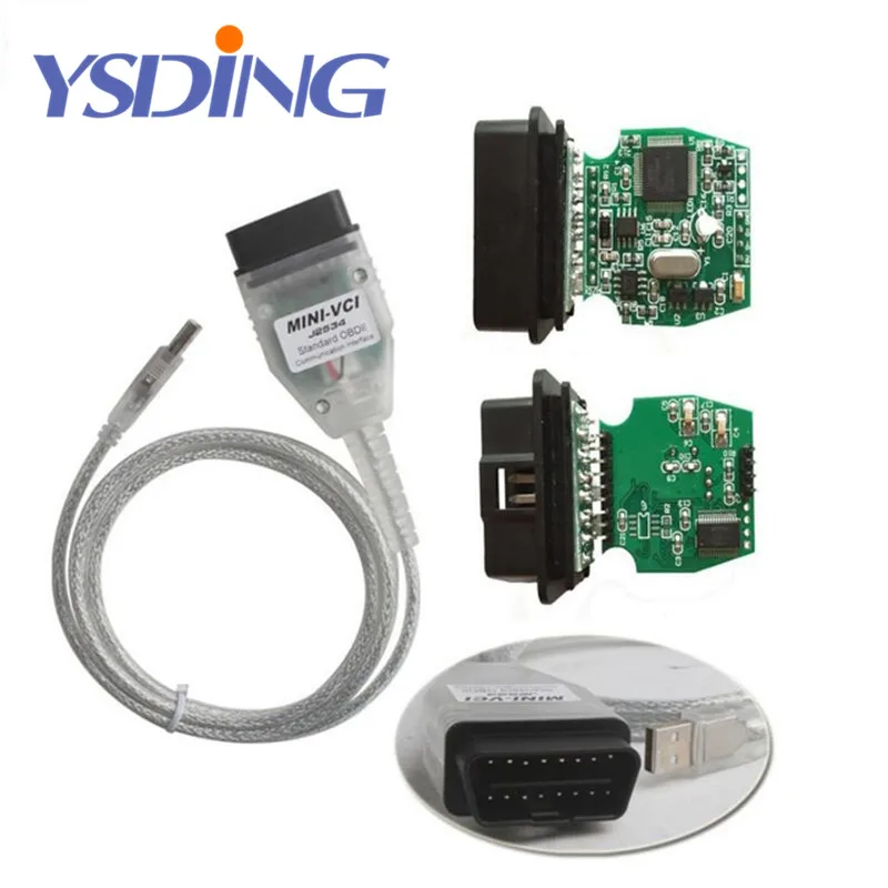 Мини VCI V12.10.019 J2534 для Toyota с FTDI FT232RL чип ТИС Techstream OBD2 автомобиля диагностический кабель MINI-VCI MINIVCI