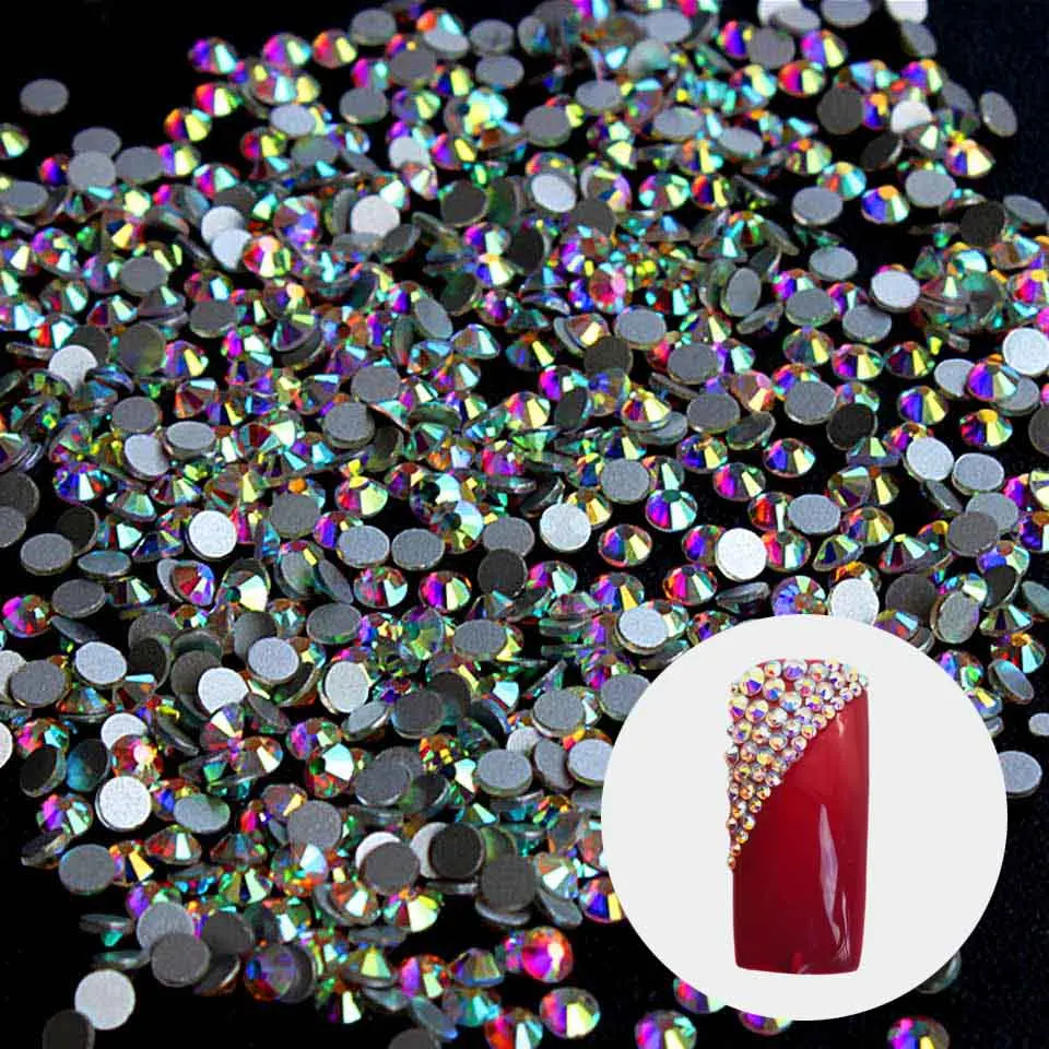 1 бутылка красочные стеклянные стразы для дизайна ногтей смешанные драгоценные камни 3d украшения для ногтей Стразы для дизайна ногтей MJZ1078