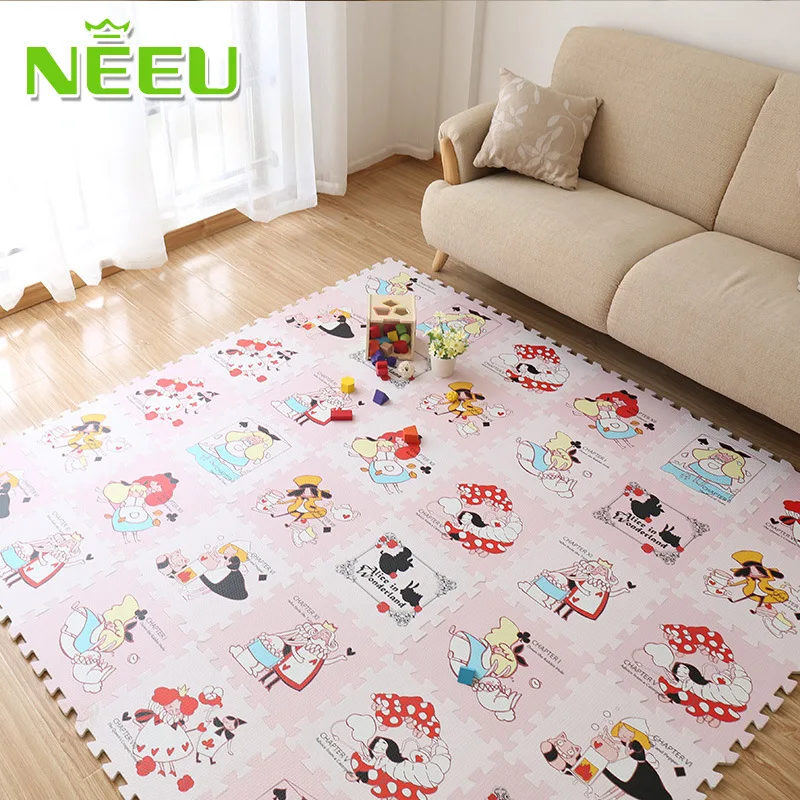 Soft puzzle crawling pad foam floor mat moistureproof non-toxic rug for kids bedroom living room gym playing mat 3030cm 9Pcs (1)