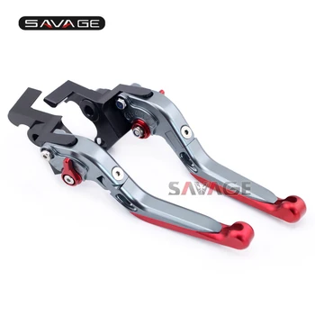 

For MV Agusta Brutale 750/800/910/989R/1078RR Motorcycle Aluminum Adjustable Folding Extendable Brake Clutch Lever Titanium+Red