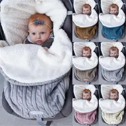Спальный мешок для детских колясок теплый мешок вязаный плюс бархатный детский спальный мешок теплый открытый детская коляска для сна