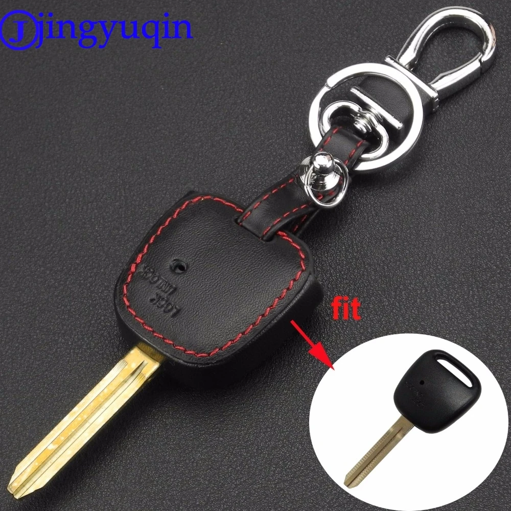 

jingyuqin 1 Side Button Fob Remote Key Shell Leather Case Cover For TOYOTA Carina Estima Harrier Previa Corolla Celica