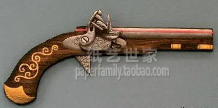 

3D Paper Model flintlock pistol flint ignition pistol 1:1 Firearms Handmade Puzzle Toy