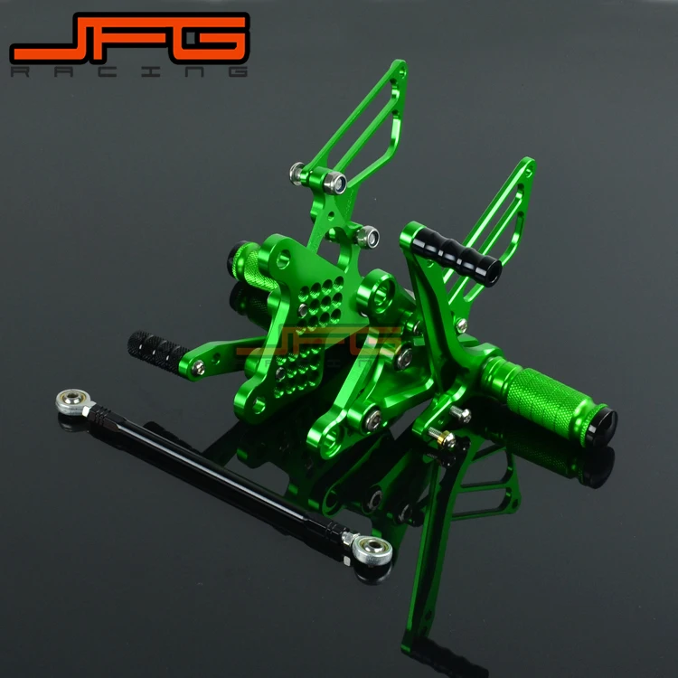 Мотоцикла с ЧПУ Регулируемая подножки Rearset подножки педали отдыхает для Kawasaki запросу zx6r ZX в-6р 2009 2010 2011 2012 2013 2014 2015 Мотоцикла с ЧПУ Регулируемая подножки Rearset подножки педали отдыхает для Kawasaki запросу zx6r ZX в-6р 2009 2010 2011 2012 2013 2014 2015