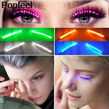 Светодиодный ресницы веко Природный Световой False Lash значок салон паб клуб бар вечерние ночной клуб ручной работы расширение Хэллоуин Макияж