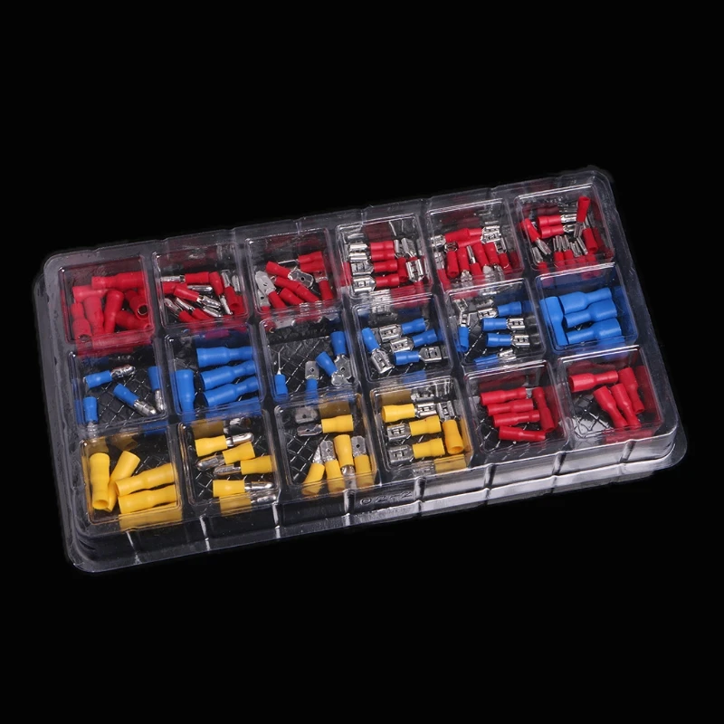 

120 Pcs Insulated Electrical Crimp Connector Wire Terminal Assorted Kit