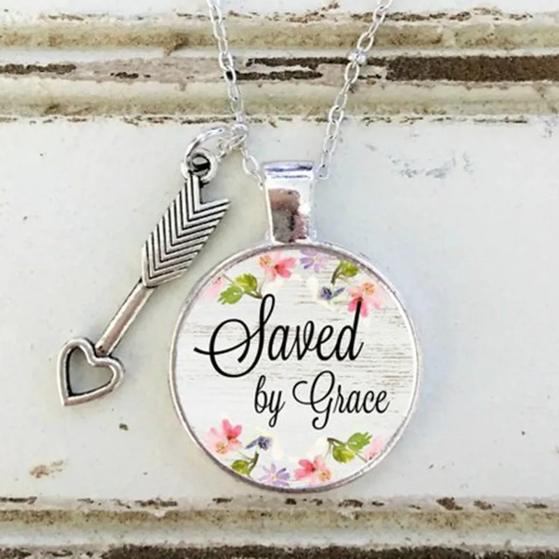 Ожерелье с надписью Save by GRACE подвеска Шарм подарок для нее верное ожерелье