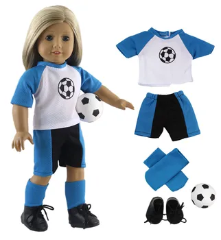 

Lot 5 PCS New Style Fashion High Quality Football Suit Outfit for 18 Inch American Doll