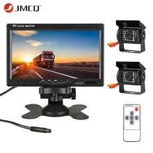 JMCQ " TFT lcd проводной автомобильный монитор HD дисплей Проводная камера заднего вида парковочная система для автомобиля заднего вида Мониторы для грузовика с 2 объективами