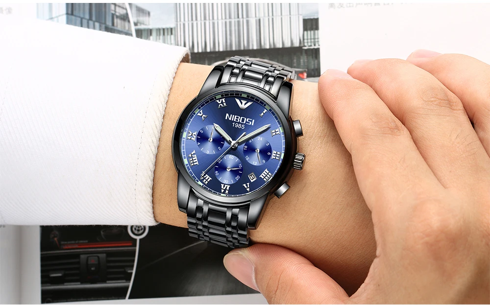 Saat Watch Men Gold Luxury 2017 NIBOSI Full Steel Wrist Watch Brand Dress Mens Watches Blue Uhren Herren Wasserdicht  (20)