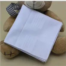 Высокое качество, 40*40 см, мужской платок, полностью белый, хлопок, мужские носовые платки, карманные квадраты