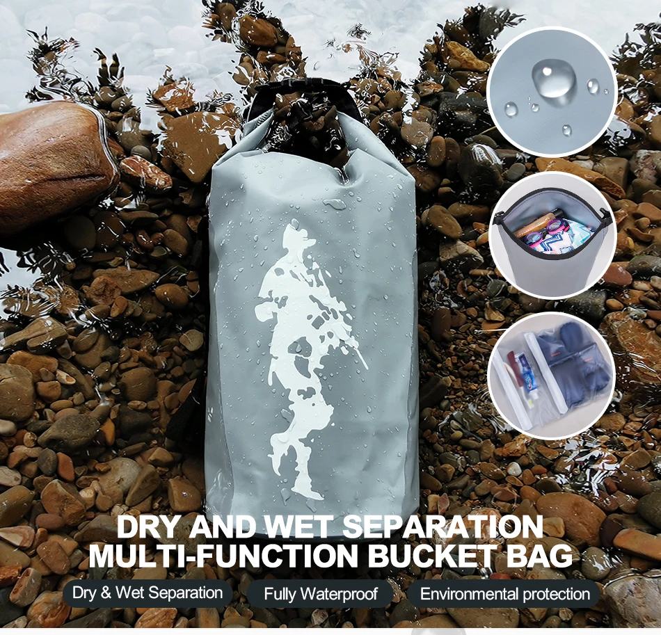 Бесплатный солдат Лето Водонепроницаемый Многофункциональный сухой и влажный мешок с изоляцией портативный плавательный мешок сумка на плечо