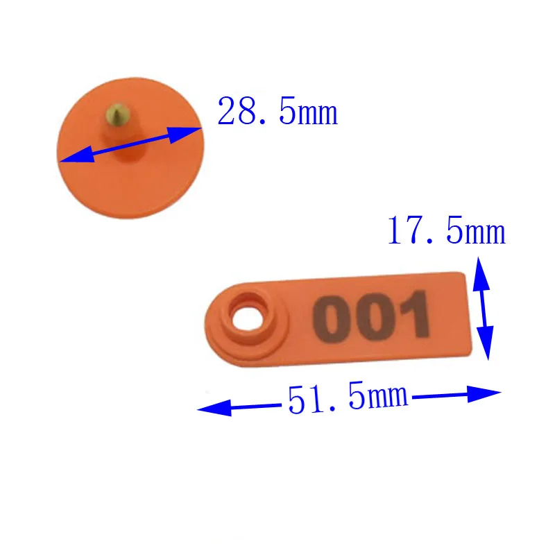 200 шт., товары для животноводства, овечьи ушки, лазерный номер 001-1000, медные серьги, товары для животных