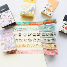 1 рулон, 1,5 см* 7 м, милые животные, пингвин, кошка, панда, Выдра, кролик, маскирующая васи лента, альбом, скрапбукинг, Декор, палочка, этикетка