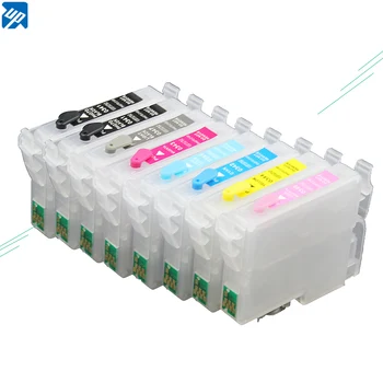 

8PCS T0341 - T0348 Refillable Ink Cartridge for Epson R2100 R2200 Printer with auto reset chip drop shipping