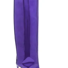 Г., новые модные женские сапоги в европейском стиле сапоги до бедра на широком каблуке с острым носком Большие размеры, пикантные Подиумные сапоги