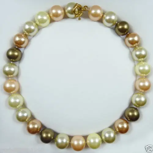 

ddh002110 18" 16mm round Mix south sea shell pearls necklace