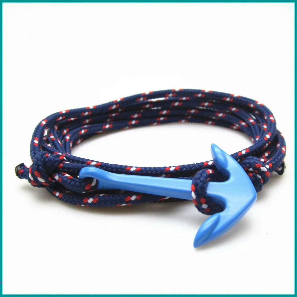 Maritime Anchor Sail Rope Knot Nautical Bracelet With Anchor Charmin