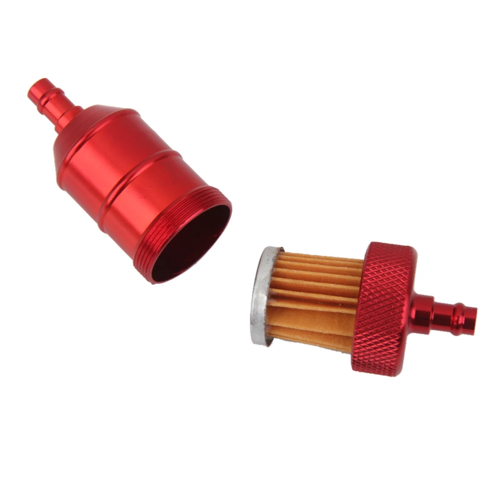 Universal 6mm Motorcycle Petrol Gas Fuel Filter Cleaner Motorcycle Pit Dirt Bike ATV Quad Inline Fuel Gas Filter 1/4 inch Red