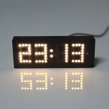 Car LED Dot Matrix Clock Temperature Voltage Display 4.0~ 25V Multi-function 3in1 Time Thermometer Voltmeter