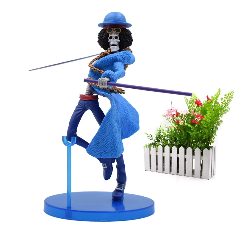 

Anime One Piece 20th Anniversary Luffy BROOK Blook PVC Action Figure Collectible Model Christmas Gift Toy For Children 18 cm