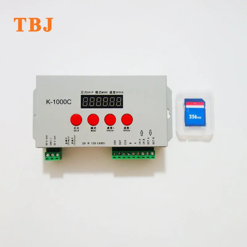 

DC5-24V K1000-C SD Card RGB LED 2048 Pixel Controller for LPD6803 WS2811 LED Strip LED Module