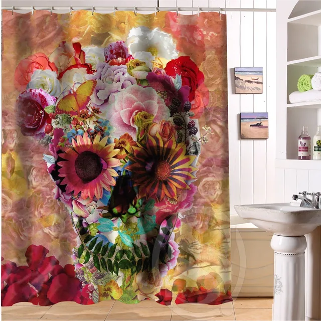 aliexpress : buy flowers sugar skull shower curtains custom aliexpress : buy flowers sugar skull shower curtains custom
