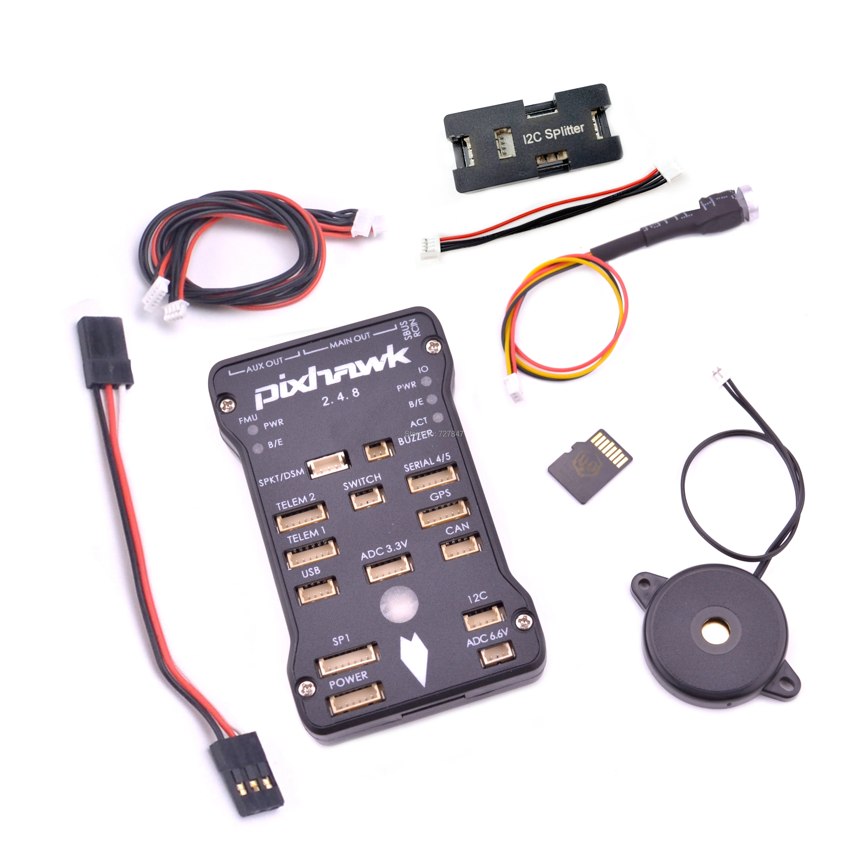 

Pixhawk PX4 Autopilot PIX 2.4.8 32 Bit Flight Controller with Safety Switch and Buzzer 4G SD and I2C Splitter Expand Module
