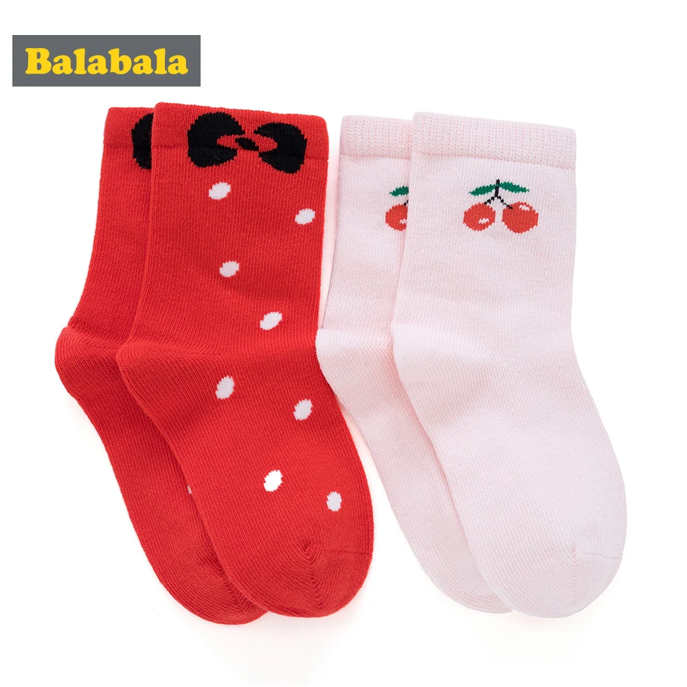 

Balabala 2-Pack Socks for Kids Girls Children Toddler Girls Soft Cotton Socks Printed Short Socks Cute Socks for Spring Autumn
