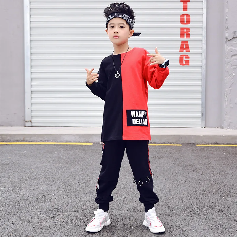 Price Children Ballroom Dance Clothes for Girls Boys Performance Show Short T Shirt Jogger Pants Jazz Kid Hip Hop Dancing Costume