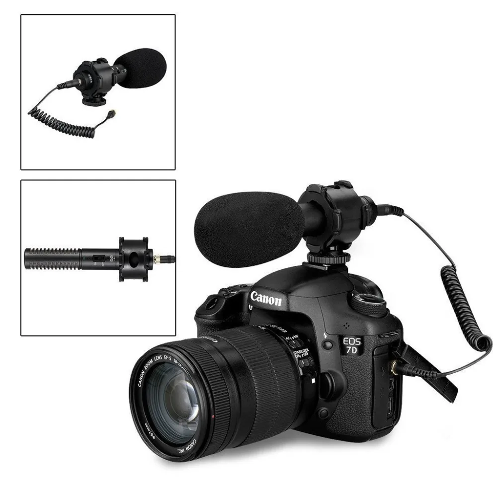 BOYA BY PVM50 Stereo Microphone Condenser Video Mic with Shock Mount for Camera Camcorder LF726