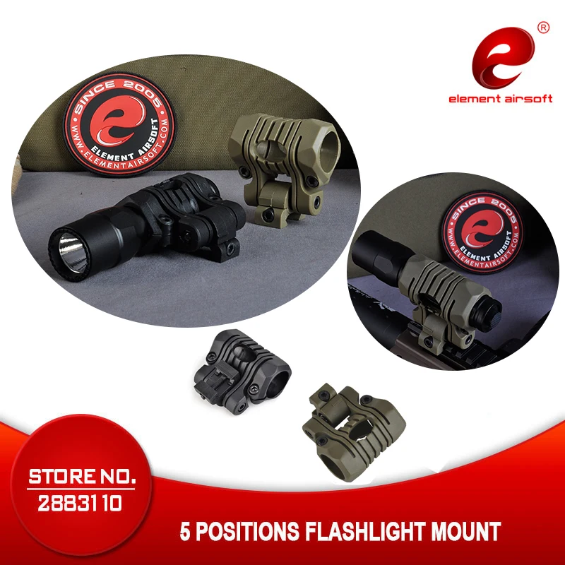 

Element Tactical Light Mount 1 inch/25 mm 5 Position For Airsoft Flashlight Laser Picatinny 20 mm Rail Mount For Hunting OT0424
