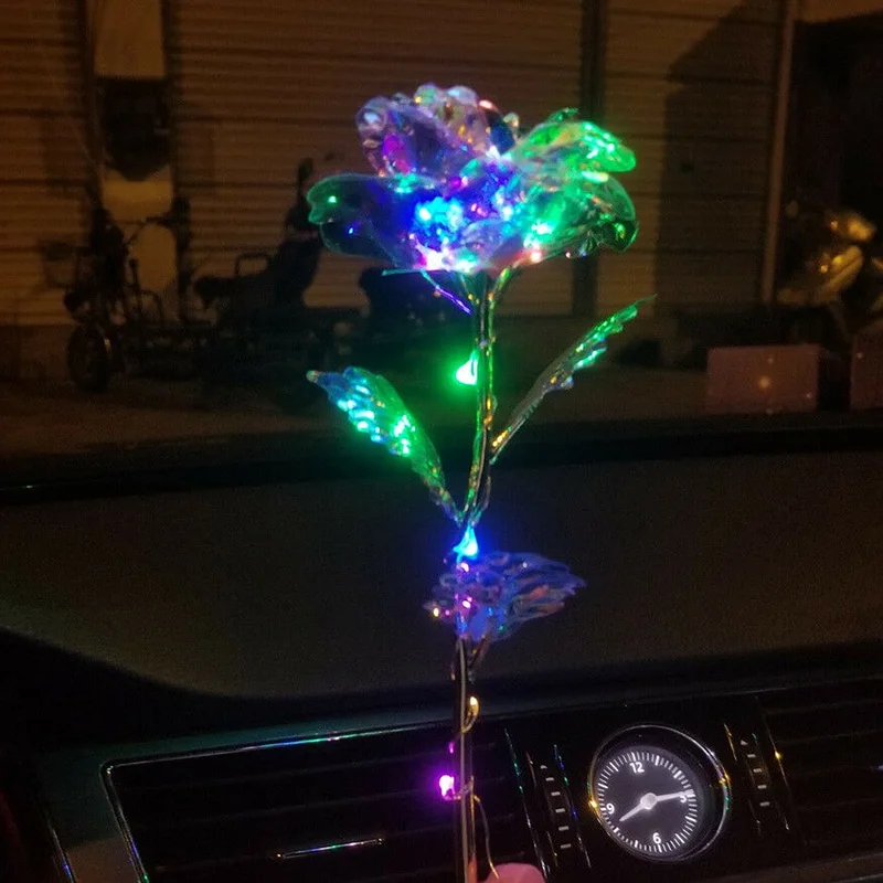 

Dropshipping 2 Sets LED Light Crystal Rose Flower Kit for Anniversary Valentine's Day MDP66