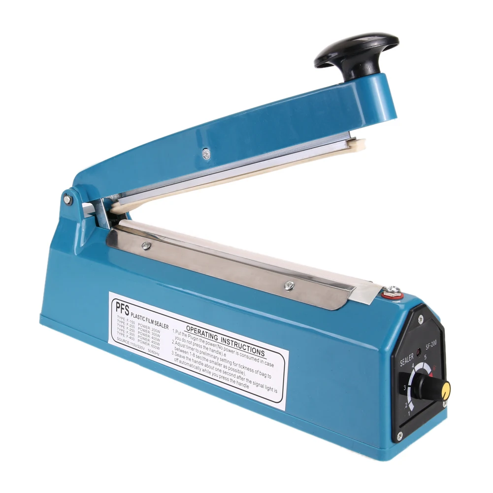 

Mini Heat Sealing Machine Impulse Heat Sealer Pressure Manual 8" Impulse Heat Bag Packing Machine Plastic Bag Closer Kit EU