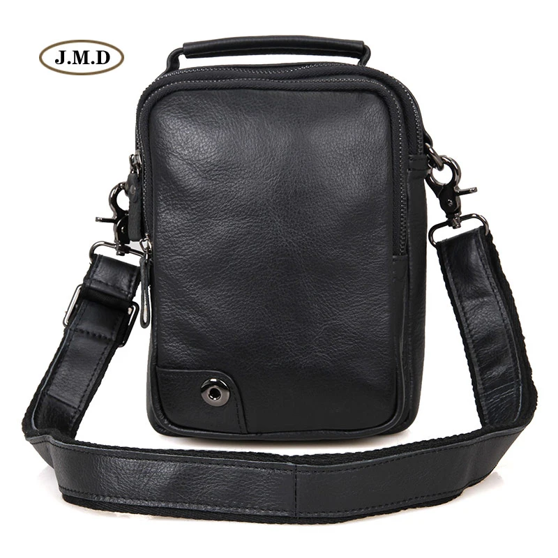 

J.M.D Hot Selling Simple design Genuine Cow Leather Cool Black Small Purse Shoulder Bag Crossbody Handbag 1007A