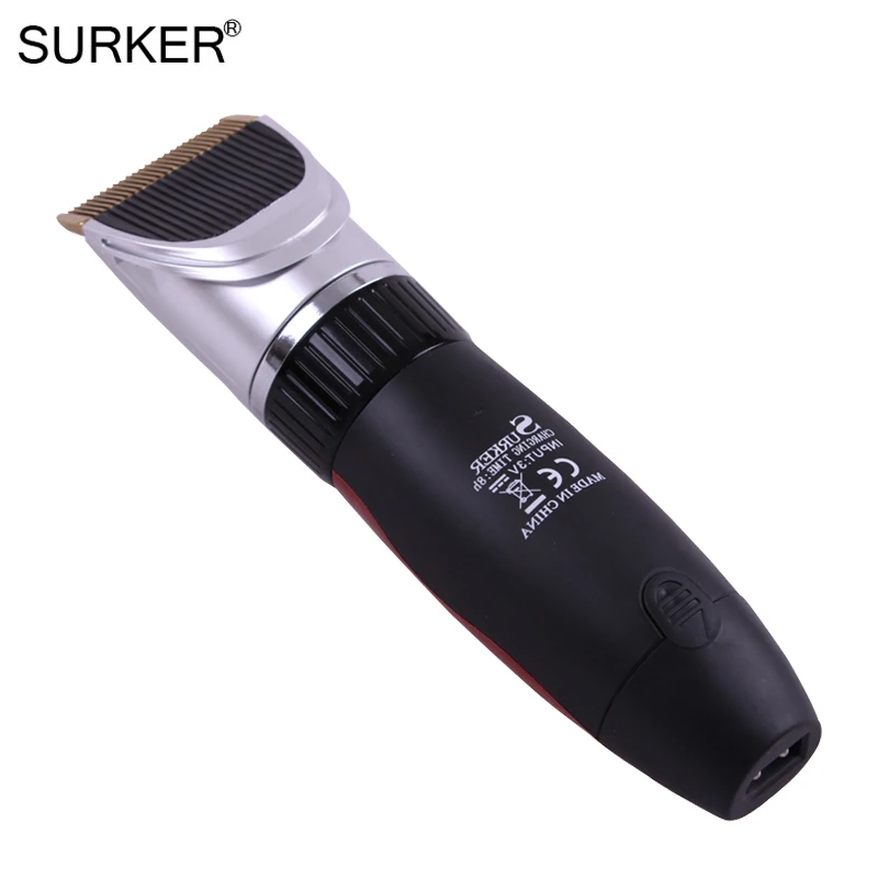 SURKER RFC-208, профессиональная перезаряжаемая машинка для стрижки волос, электрический тихий безопасный триммер для волос с керамическим лезвием, машинка для стрижки волос с европейской вилкой