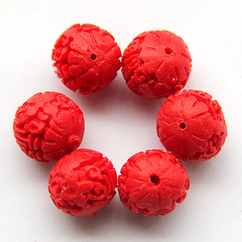 9 мм, 50 шт./лот, красные круглые бусины в форме цветка FU word Lucky Bud Cinnabar для браслета, сделай сам, ювелирные изделия, производящие впечатление, дерево, ювелирное изделие 603