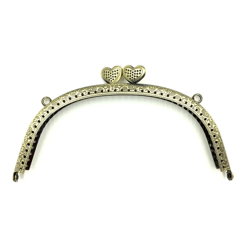 

10Pcs Bronze Tone Purse Bag Metal Arc Arch Frame Kiss Clasps Fermoir Lock Handbag Handle Heart 17x9cm