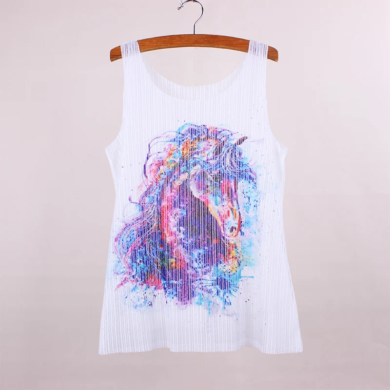 Fashion Graffiti unicorn horse print ladies tank tops 2016 newest