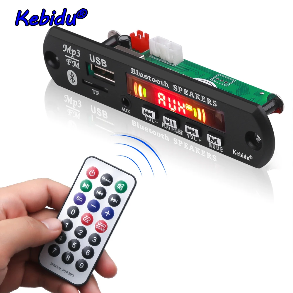 

Universal 5V Car Handsfree Bluetooth 5.0 MP3 Player WMA Decoder Board Speaker Car FM Radio Module Recording TF USB AUX Audio