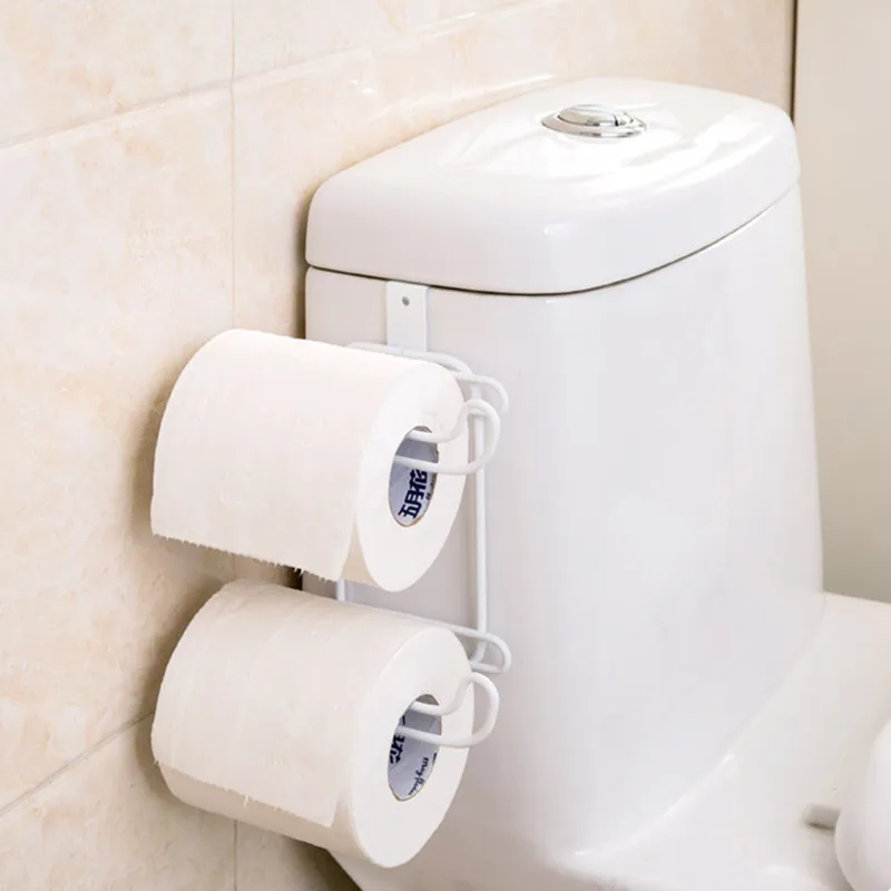 

2 Roll Toilet Paper Tissue Holder Kitchen Multifunction Paper and Towel Holer with Hook